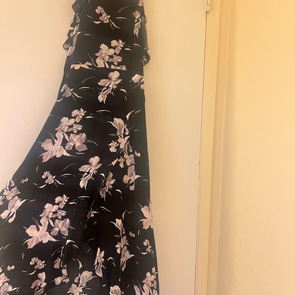 Black floral high neck dress - Picture 4 of 5